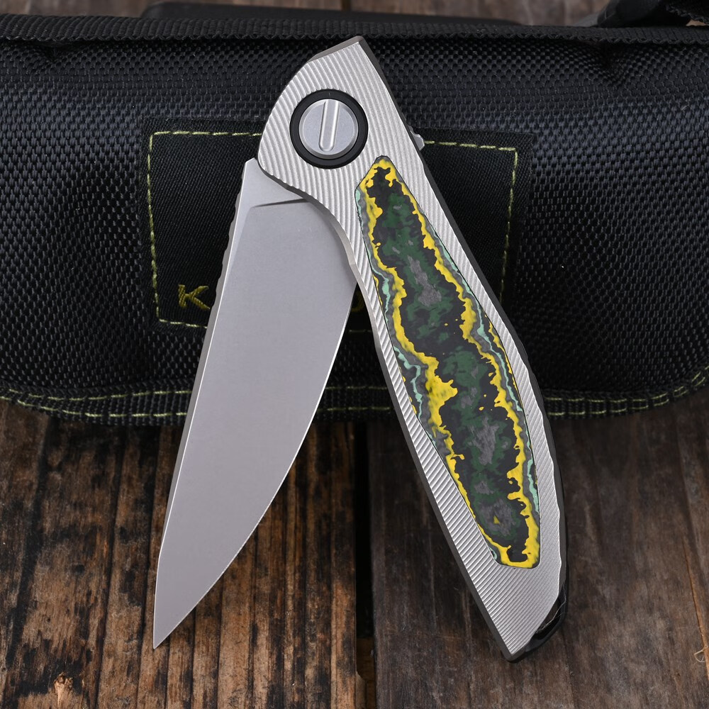 溥畔映棠kanedeiia neon 熊头快开折刀m390钢随身折叠刀野营户外工具