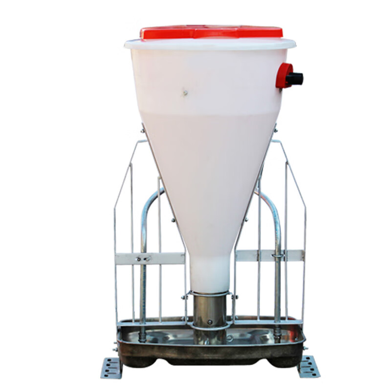 用自动下料槽饲料猪槽子保育猪育肥猪补料槽养猪 60kg干湿槽细桶带盖)