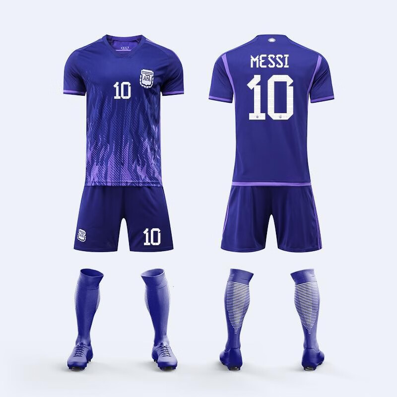 球衣新赛季c罗训练服队服定制足球 22-23阿根廷客场-梅西 28码身高150