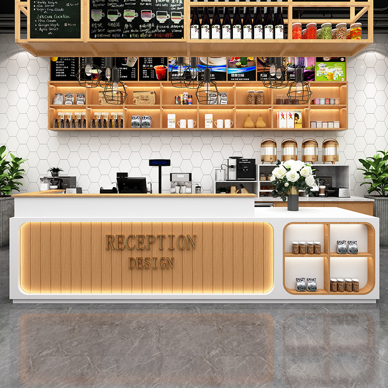恒捷邦泰 公司前台简约现代收银台小吃店接待台餐厅水吧台咖啡厅奶茶