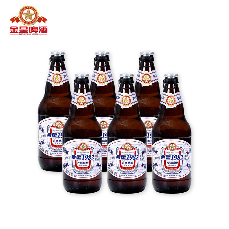 金星啤酒1982精酿原浆大师啤酒10度 500ml*6瓶 整箱 500ml*6瓶