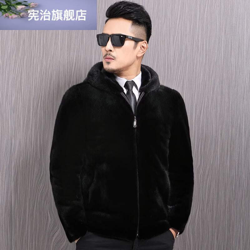 lowbob一四礼男士御寒经典保暖卡貂绒夹克时尚貂绒外套男羽俙碧 宪治
