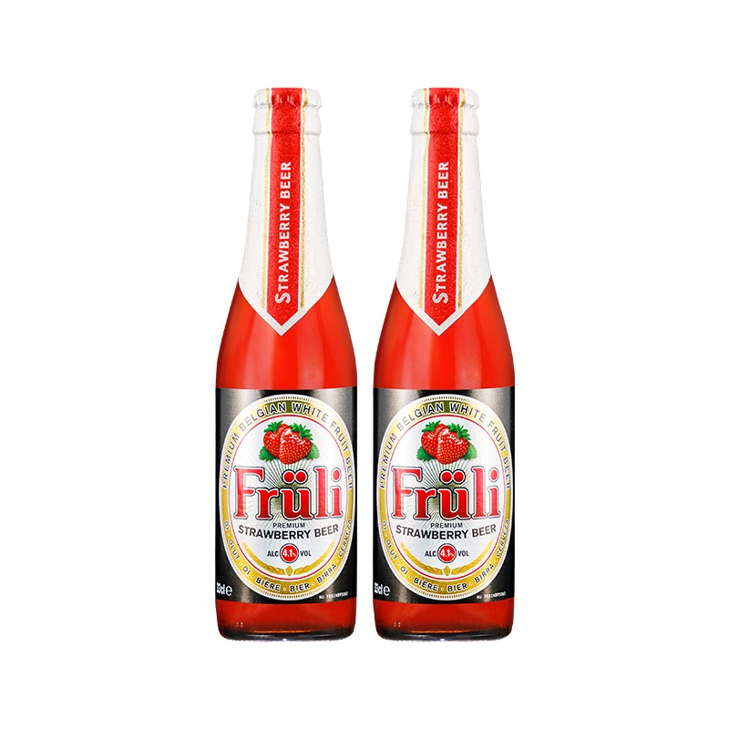 芙力(fruli)芙力草莓精酿啤酒比利时进口啤酒女士低度水果味酒330ml