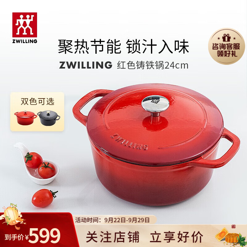 双立人（ZWILLING） 珐琅锅铸铁锅炖煮锅煲汤辅食焖煮锅煎炒锅微压多功能烹饪锅具 珐琅锅24cm属于什么档次？