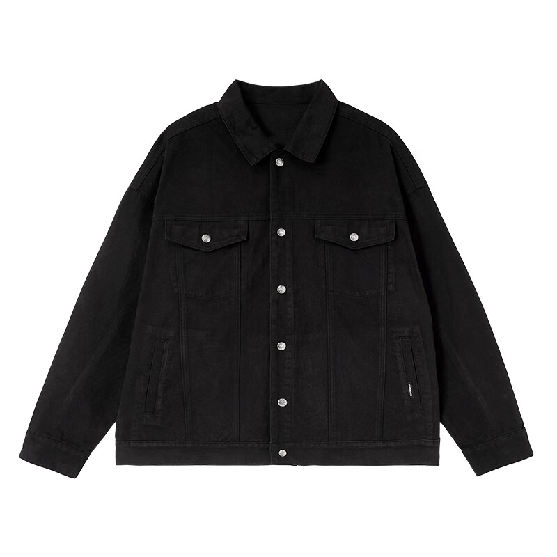 BD.POWER UP+春秋季纯棉健身牛仔外套男简约美式翻领运动夹克外套男宽松上衣 黑色(选择最多) XL 85-95kg