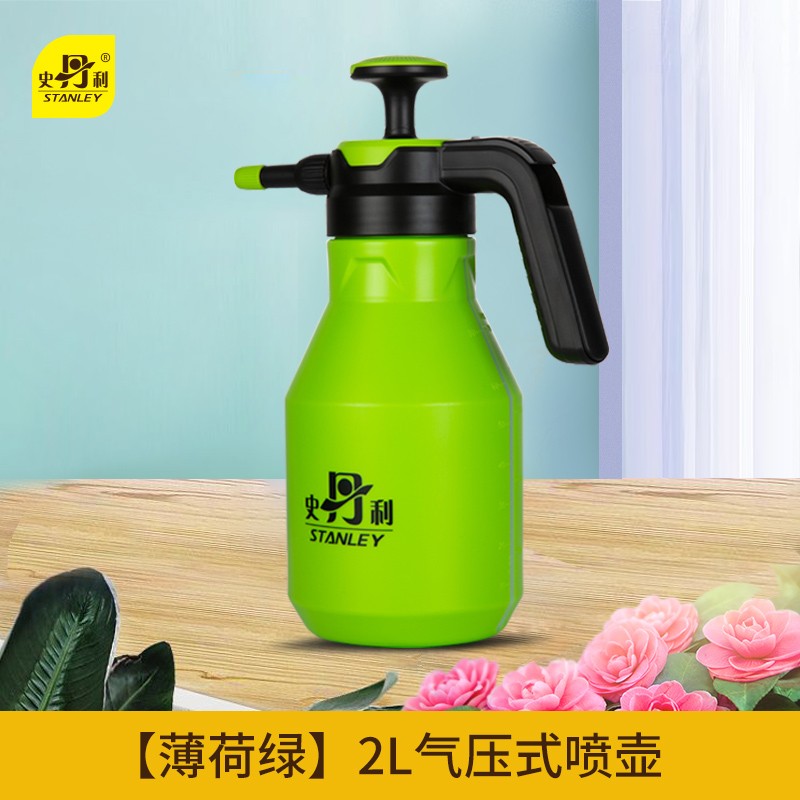 史丹利 喷壶浇花水壶洒水壶家用气压式消毒专用喷水壶 【薄荷绿】2l