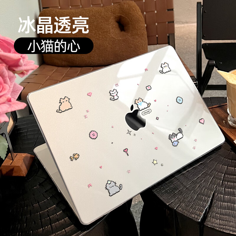 MOROCK【2025新品】适用苹果macbookair13保护壳13英寸pro笔记本14外壳mac电脑轻薄m3配件13.6透明套m2 小猫的心 Air(13.3寸)A2337/A2179