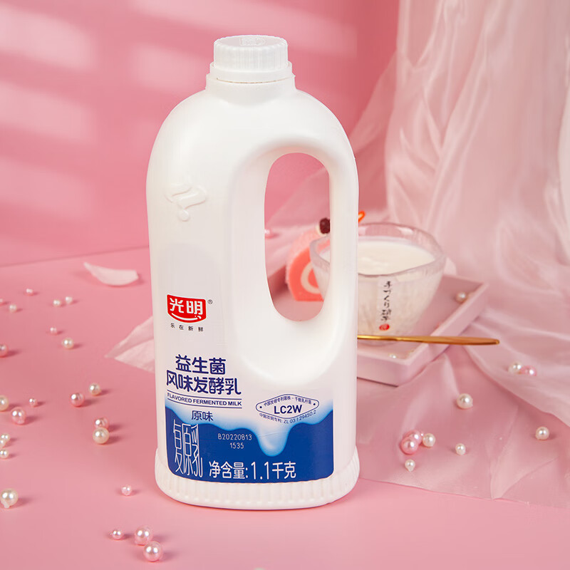 光明光明桶装酸奶1.1kg家庭实惠早餐奶水果捞酸奶 1.1kg*1桶