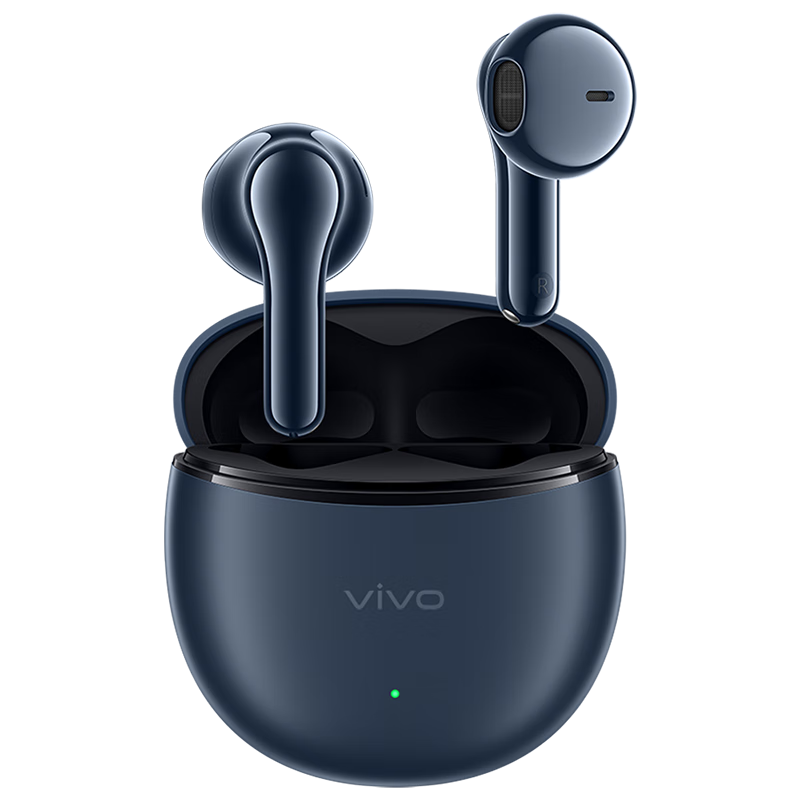 vivo TWS Air2真无线降噪蓝牙耳机vivotwsair2半入耳式30小时长续航游戏低延迟iQOO华为苹果手机通用 夜蓝 vivo TWS Air2 不含保护套
