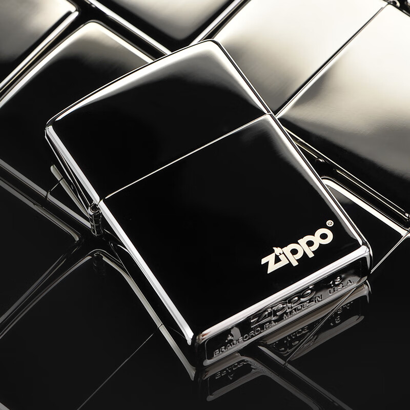 zippo打火机150黑冰标志系列 美国原装经典款送男士礼物 黑冰标志