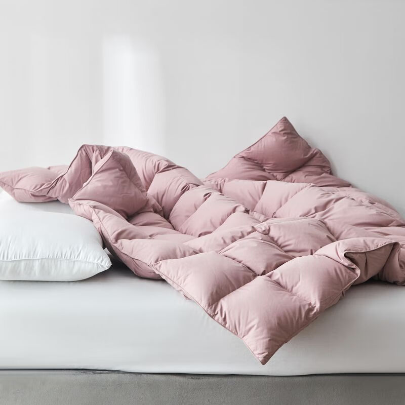 恒源祥被芯抗菌鹅绒被子白鹅绒保暖蓬松防钻绒秋冬四季羽绒被轻盈蓬松 波兰进口抗菌羽绒被-豆沙色 220*240cm 6.2斤【冬厚被】