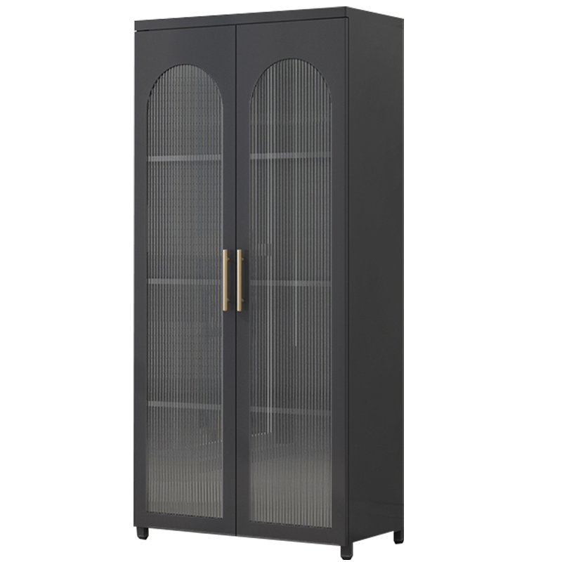 万祝轻奢餐边柜储物柜 长虹玻璃门钢制夹缝收纳柜客厅茶水柜 长虹玻璃 冰川白 高1015*宽500*深350 单门矮柜