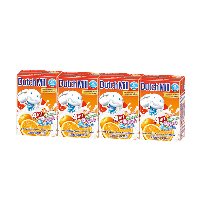 达美(dutch mill)酸奶 泰国进口儿童牛奶 橙子草莓蓝莓水果味乳酸菌