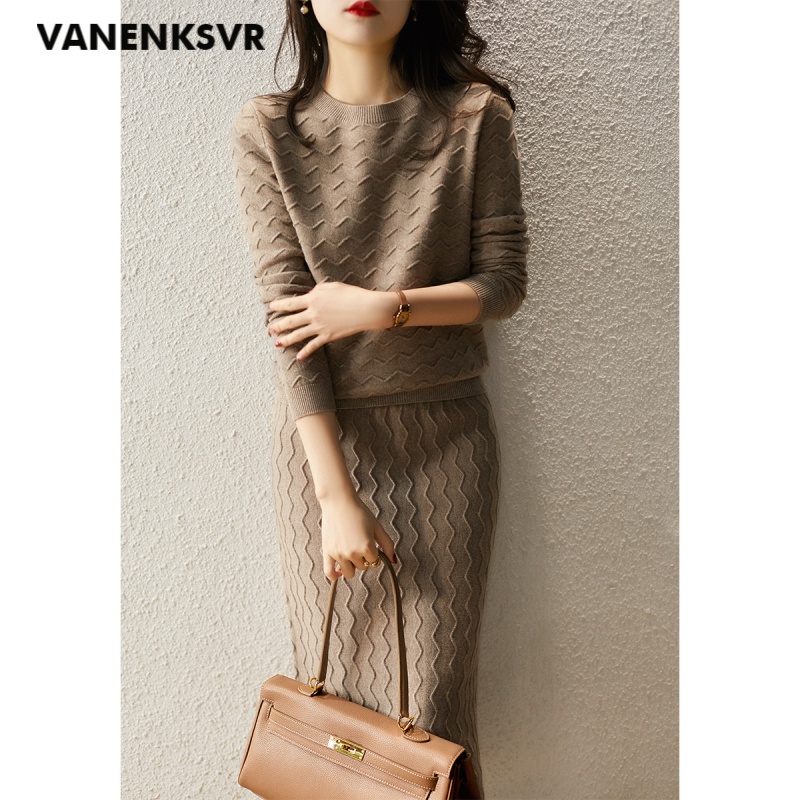 梵恩萨(vanenksvr)轻奢品牌羊毛半身裙 秋冬新款女装 舒适透气 立体