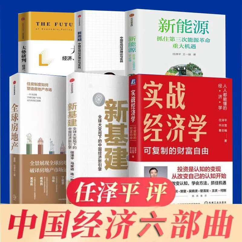 任泽平评中国经济六部曲：实战经济学+新基建+全球房地产+大势研判+新周期+新能源 中信出版社图书 正版书籍