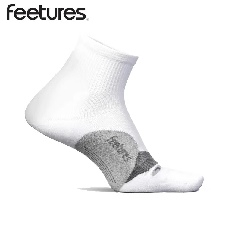 feetures飞鹊美国专业跑步袜马拉松越野运动袜男女短中长筒袜子压缩减震袜 缓冲款-中帮FSEC205158 L(42-46)