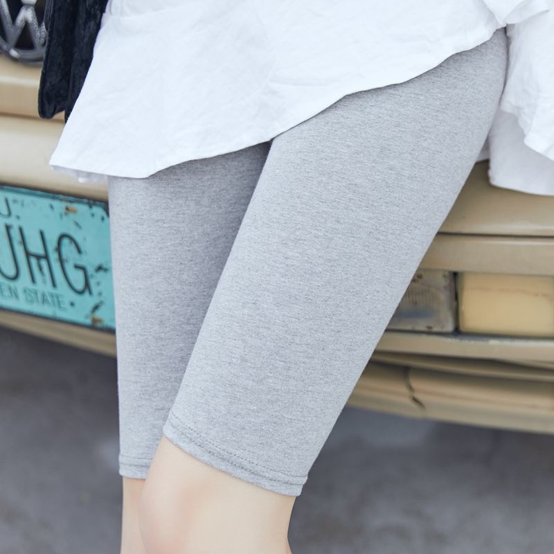 宝娜斯打底裤女外穿2022新款莫代尔夏季五分薄款大码胖MM高腰显瘦保险安全短裤 白色 加大码(125-180斤)