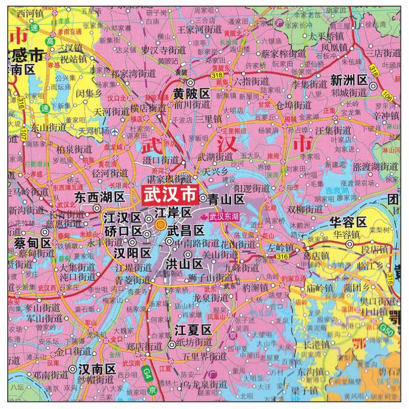 【精装升级版】2019新版 湖北省地图挂图 1.1*0.