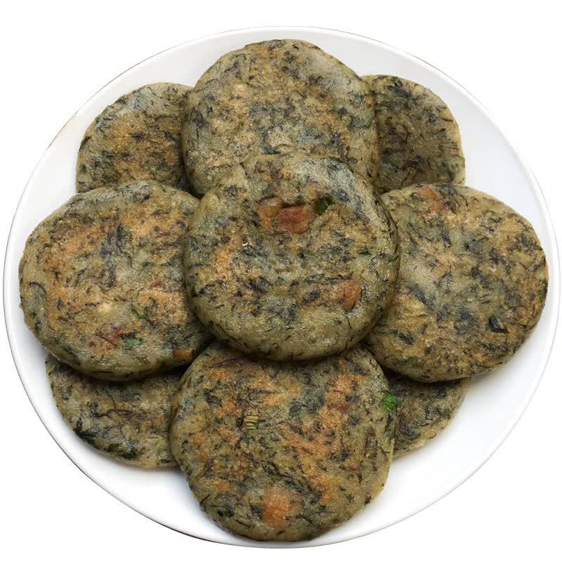 蒿子粑粑安徽新鲜六安大别山特产咸肉手工蒿子饼10个650g 10个装(无