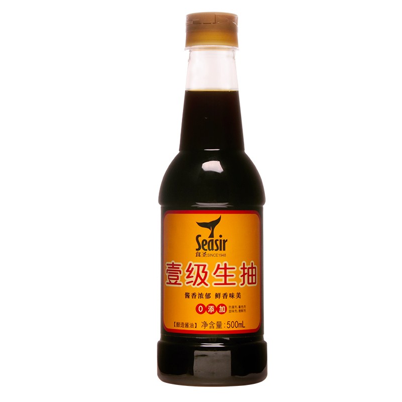 【山东老字号】食圣 酱油 生抽 一级酱油特级酿造不使用添加剂 500ml