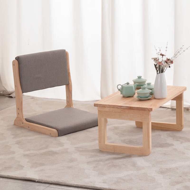 日式折叠实木椅子(日式软面靠背小椅子)