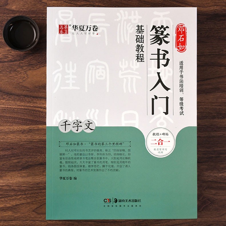 邓石如篆书入门基础教程《千字文》教程+碑帖 邓石如篆书千字文 篆书书法毛笔入门练字帖 成人初学者软笔篆书米字格教程 扫码看视频讲解 书法等级考试培训教材 华夏万卷 湖南美术出版社