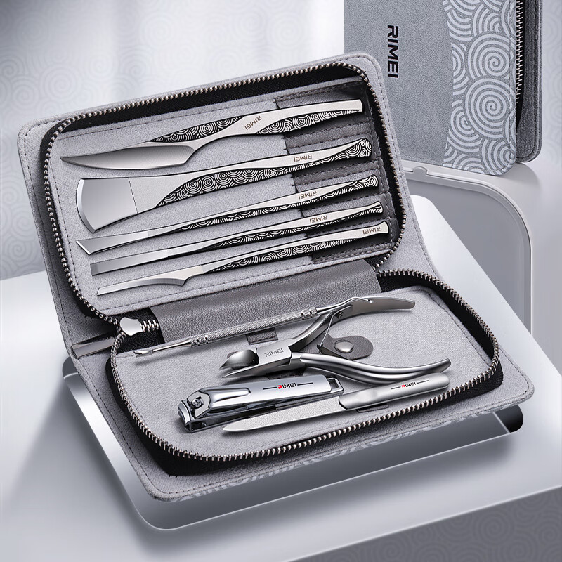 金达日美修脚刀套装鹰嘴指甲剪指甲钳甲沟 祥云九件套