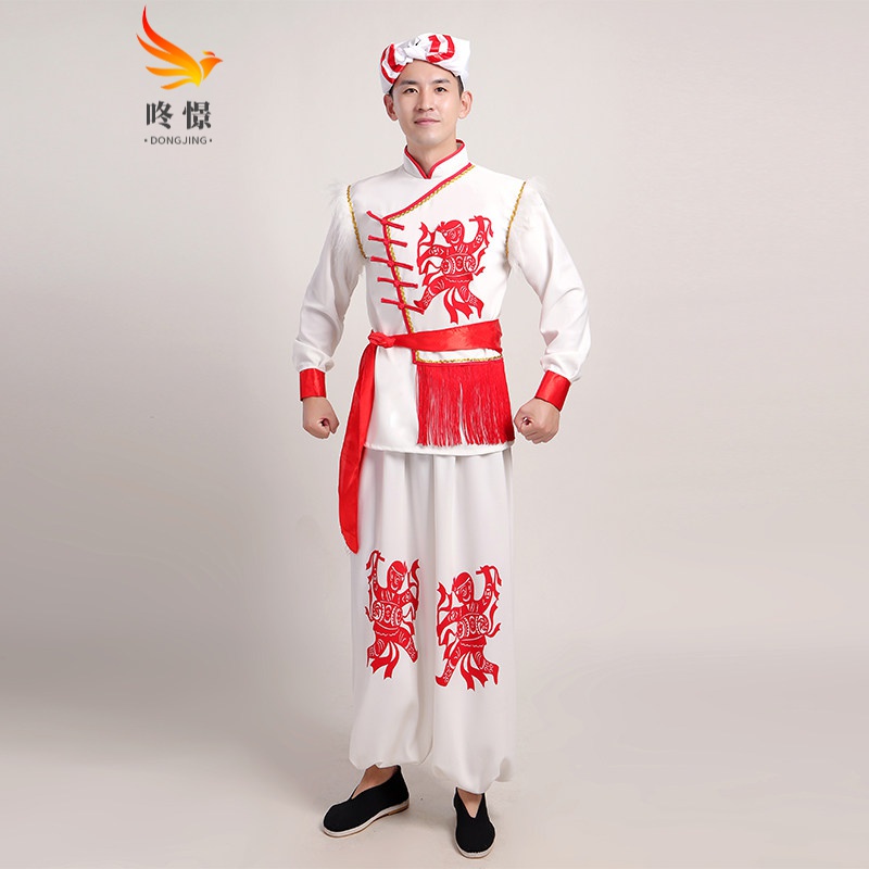 咚憬陕北民族新款传统安塞腰鼓腰鼓服装秧歌服开场舞打鼓舞服演出服