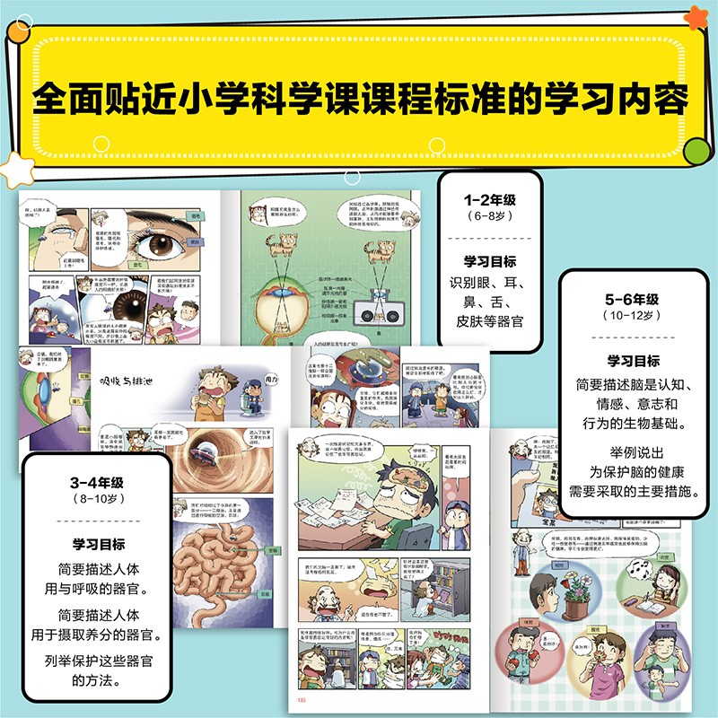 6-14岁 漫画百科•科学真有趣：思维探索力+想象力+创作力+决断力+解决力（提升孩子5大能力 套装8册）500核心知识点+186科学笔记 激发孩子学科兴趣和理科思维详情图
