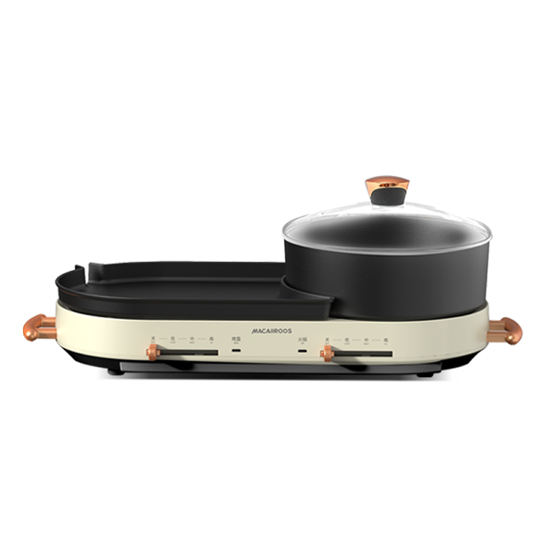 迈卡罗 （MACAIIROOS）电烧烤炉 电烤炉电烤盘烤肉锅烤肉盘 电火锅家用多功能料理锅 烤涮一体 MC-KK301