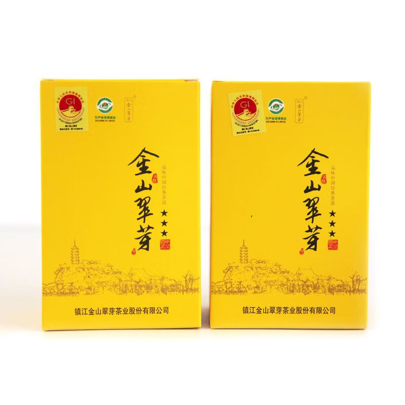 金山翠芽镇江金山翠芽茶叶礼盒装2023年新茶明前送人特级炒青绿茶 两