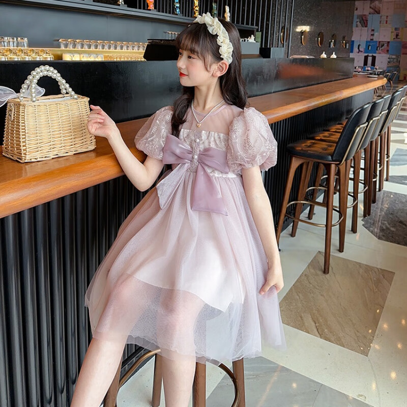 贝格菲女童裙子夏新款10岁女孩衣服夏装时尚新款公主裙夏季甜美连衣裙