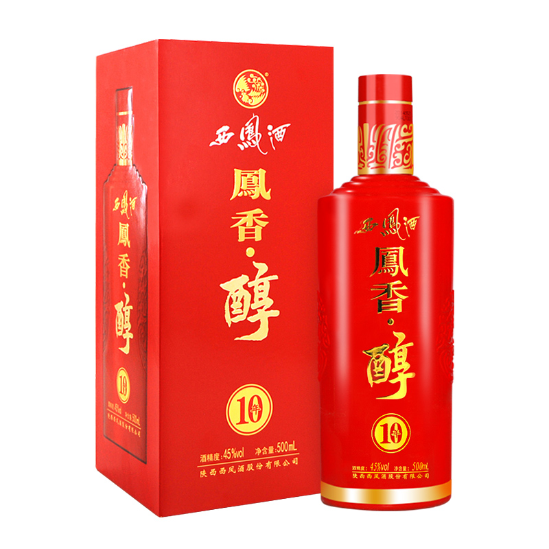 西凤酒 凤香醇10年 凤香型 白酒 45度 500ml 单瓶装(2014年产)