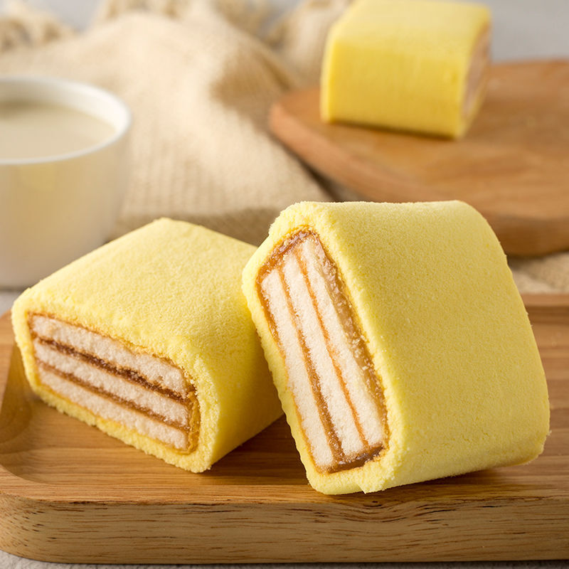 蕴召早餐小夹心虎皮早餐面包批发 原味蛋糕 买500g加500g