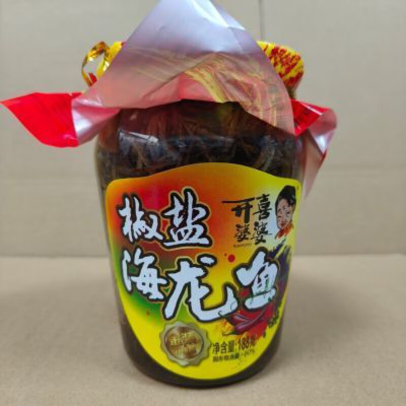 食怀开喜婆婆椒盐海龙鱼188克*6瓶即时开胃彩珍品干货酒店餐厅烧烤 开