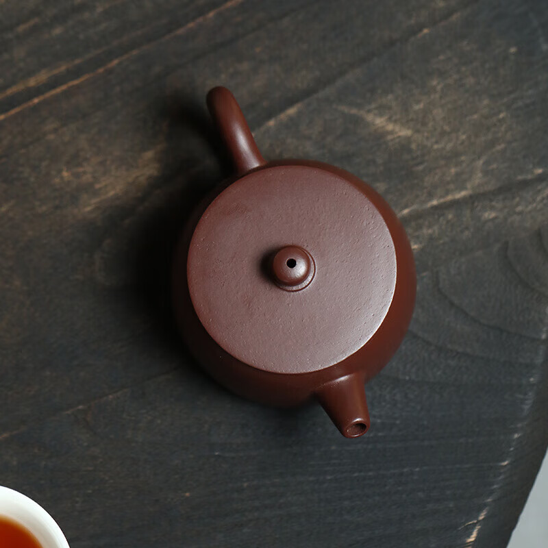 陶小碗宜兴原矿紫砂壶纯全手工茶壶紫砂泡茶壶小品功夫茶壶紫朱泥平盖壶 紫朱泥 小平盖