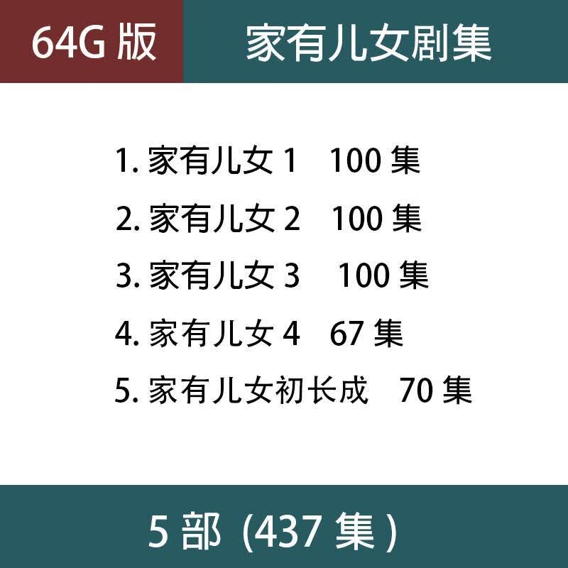 法玛奇家有儿女电视剧u盘5部搞笑otg情景车载看戏机优盘 64G家有儿女电视剧5部