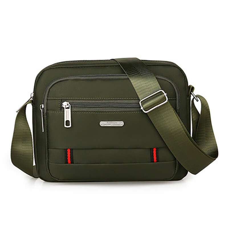 queenjoy帆布小挎包男士单肩包日系轻便百搭休闲斜肩背包男手机工装斜