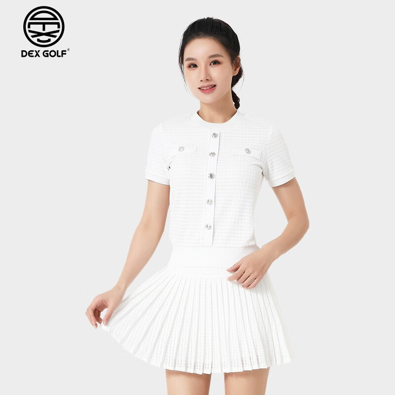 dex golf高尔夫服装春夏女士套装排扣圆领气质两件套时尚休闲 2色可选