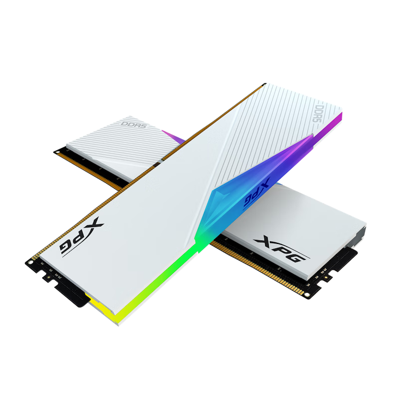 ADATA 威刚 XPG系列 龙耀LANCER DDR5 6400MHz RGB 台式机内存 灯条 白色 32GB 16GBx2