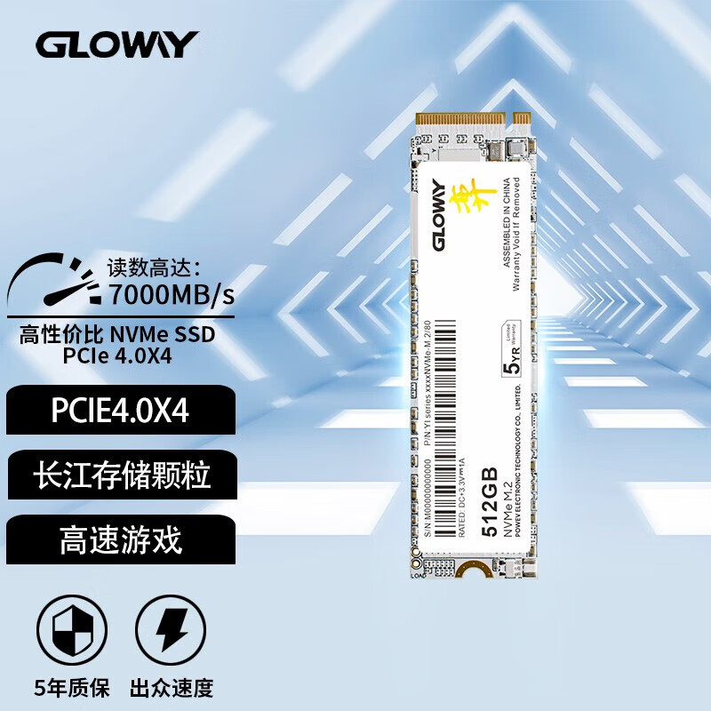 光威（Gloway）SSD固态硬盘 M.2接口 TLC/QLC PCIe4.0 弈系列/弈二代 弈系列TLC 512G【7000MB/s+】 弈系列