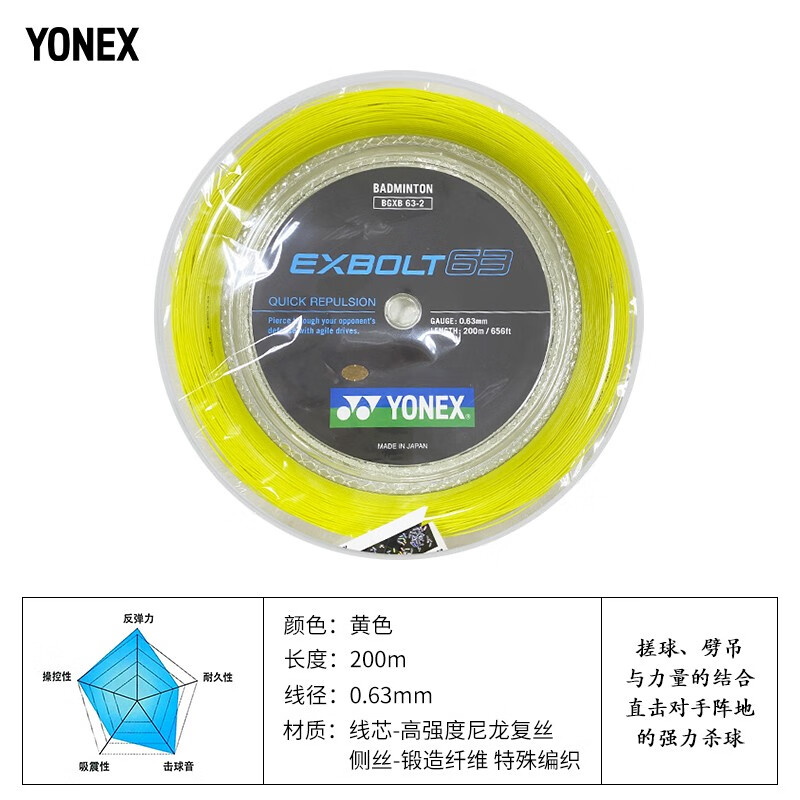 YONEX　ロールガット　200m　BG80パワー　ホワイト