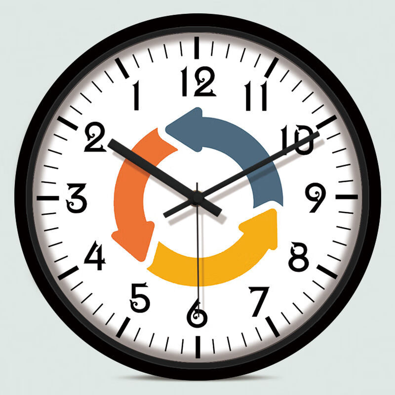 反方向的钟逆时针倒走挂钟创意复古怀旧家用客厅卧室 ty096黑金框 黑