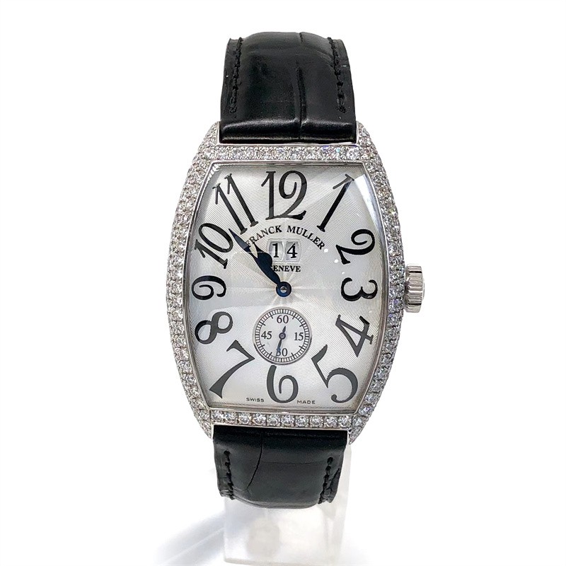 【二手95新】法穆兰 女表6850 白金原钻 自动机械腕表 34x47表径