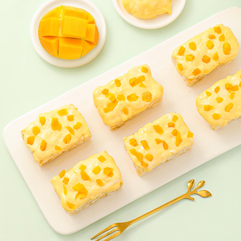 榴莲芒果奶盖沙琪玛解馋早餐点心整箱休闲办公室零食 榴芒沙琪玛