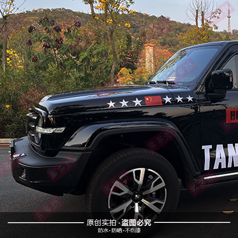 车爱雅坦克300车贴拉花爱国贴纸越野车身拉花坦克300改装饰汽车贴纸