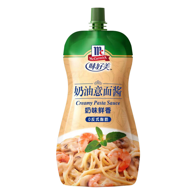 味好美（McCormicK）奶油意大利面醬蘑菇意面醬白醬宿舍意粉通心粉拌面醬 奶油意面醬200g*1袋