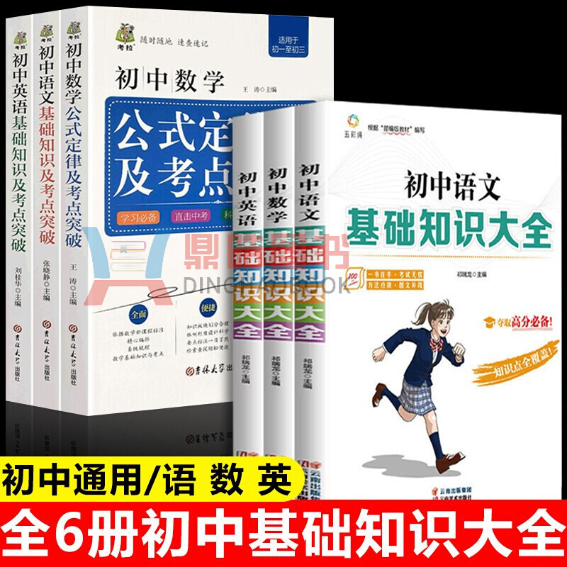 正版正版正规正版全3册初中基础知识大全 初中语文数学英语学霸笔记初中生提分中考满分作文语法大全公式定律基础知 6册