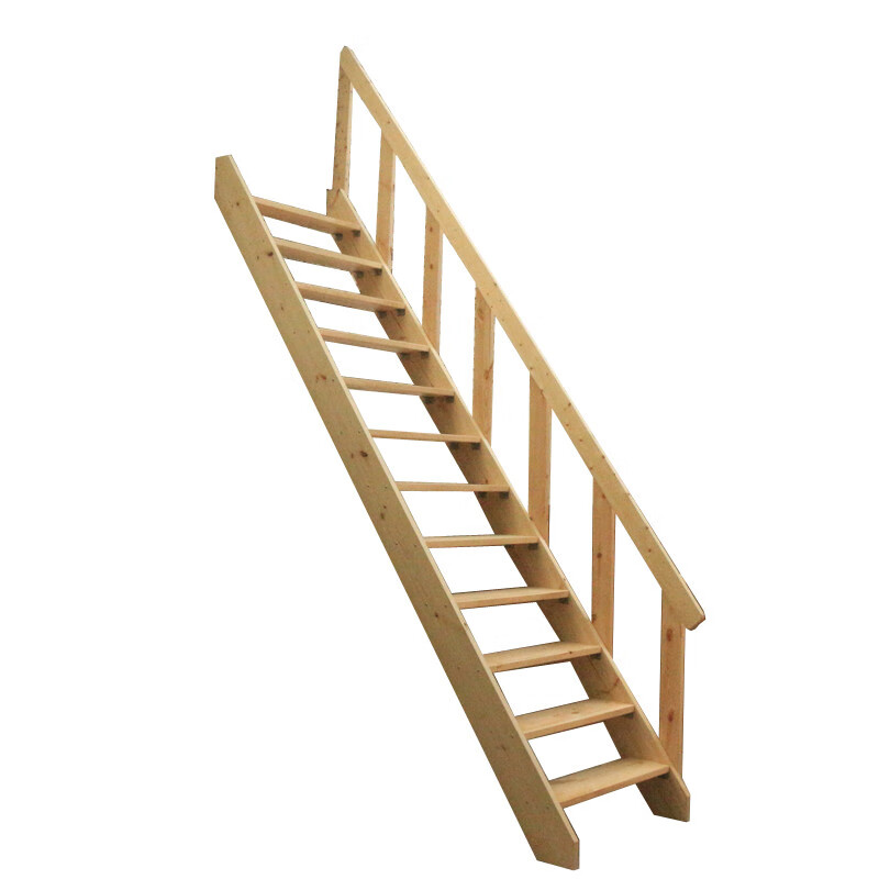 阁楼实木楼梯登高家用室内外转角折叠简易复式loft错层平台直梯子