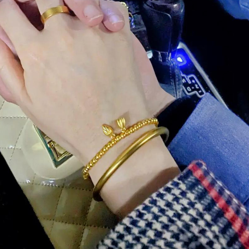 玉相伴999足金兩世歡蓮蓬手鏈女黃金小金珠手串福牌金豆豆網(wǎng)紅同款手鐲 金豆豆手鏈無吊墜【金約4g】